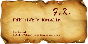 Fábián Katalin névjegykártya